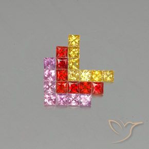 2.72캐럿 천연 다색 사파이어 보석, 정사각형, VVS-VS