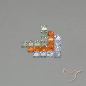 2.90캐럿 천연 다색 사파이어 보석, 정사각형, VVS-VS