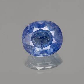 5.36캐럿 천연 블루 사파이어, 타원형 컷, 10.6×9.4 mm, SI