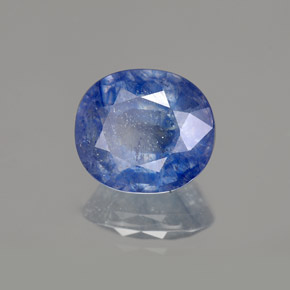 5.36캐럿 천연 블루 사파이어, 타원형 컷, 10.6×9.4 mm, SI