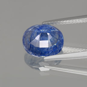 5.36캐럿 천연 블루 사파이어, 타원형 컷, 10.6×9.4 mm, SI