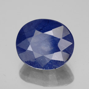 7.03캐럿 천연 블루 사파이어, 타원형 컷, 11.8×10.2 mm, SI