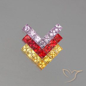3.05ctw 자연스러운 다색 사파이어, 정사각형, VVS-VS