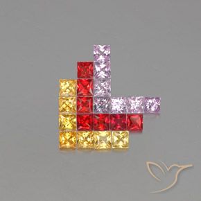 3.05캐럿 천연 다색 사파이어 보석, 정사각형, VVS-VS
