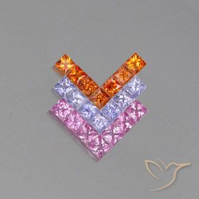 3.22ctw 자연스러운 다색 사파이어, 정사각형, VVS-VS