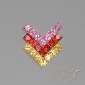 3.09ctw 자연스러운 다색 사파이어, 정사각형, VVS-VS