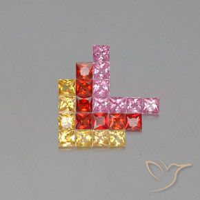 3.09캐럿 천연 다색 사파이어 보석, 정사각형, VVS-VS