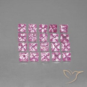 3.45캐럿 천연 매우 연한 핑크 사파이어 보석, 스퀘어, 2.9×2.8 mm, VVS-VS