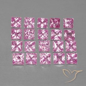 3.45캐럿 천연 매우 연한 핑크 사파이어 보석, 스퀘어, 2.9×2.8 mm, VVS-VS