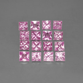 3.76캐럿 천연 핑크 사파이어 보석, 스퀘어, 3.4×3.3 mm, VVS-VS