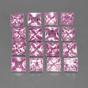 3.76캐럿 천연 핑크 사파이어 보석, 스퀘어, 3.4×3.3 mm, VVS-VS