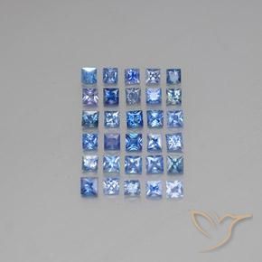 5.85캐럿 천연 베이비 블루 사파이어 보석, 스퀘어, 3.2×3.1 mm, VVS-VS