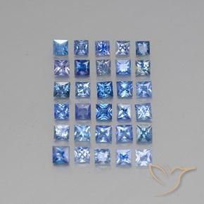5.85캐럿 천연 베이비 블루 사파이어 보석, 스퀘어, 3.2×3.1 mm, VVS-VS