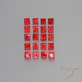 2.67캐럿 천연 밝은 빨간색 사파이어 보석, 스퀘어, 2.6×2.5 mm, VVS-VS
