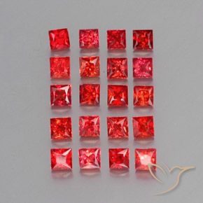 2.67캐럿 천연 밝은 빨간색 사파이어 보석, 스퀘어, 2.6×2.5 mm, VVS-VS