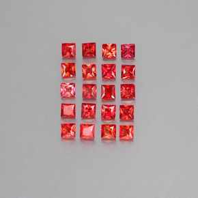 2.47캐럿 천연 밝은 빨간색 사파이어 보석, 스퀘어, 2.7×2.7 mm, VVS-VS