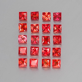 2.47캐럿 천연 밝은 빨간색 사파이어 보석, 스퀘어, 2.7×2.7 mm, VVS-VS