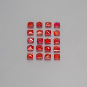 2.47캐럿 천연 밝은 빨간색 사파이어 보석, 스퀘어, 2.7×2.7 mm, VVS-VS