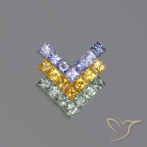 2.76캐럿 천연 멀티컬러 사파이어 보석, 스퀘어, 2.6×2.6 mm, VVS-VS