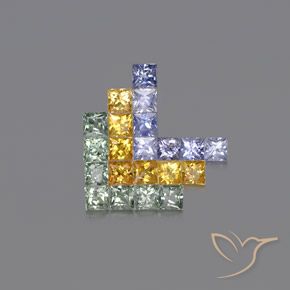2.76캐럿 천연 멀티컬러 사파이어 보석, 스퀘어, 2.6×2.6 mm, VVS-VS