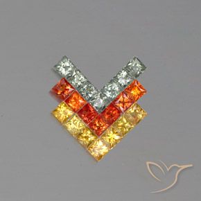 2.79ctw 자연스러운 다색 사파이어, 정사각형, VVS-VS