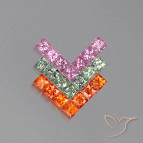 3.43ctw 자연스러운 다색 사파이어, 정사각형, VVS-VS