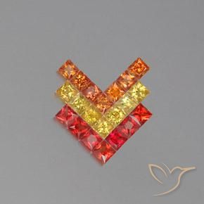 2.55ctw 자연스러운 다색 사파이어, 정사각형, VVS-VS