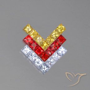 2.89ctw 자연스러운 다색 사파이어, 정사각형, VVS-VS