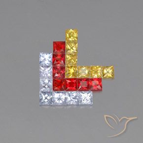 2.89캐럿 천연 다색 사파이어 보석, 정사각형, VVS-VS