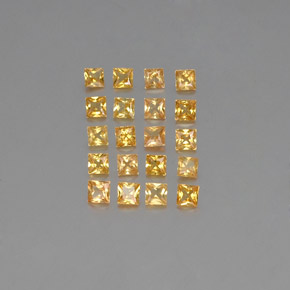 캐럿 천연 골든 옐로우 사파이어 보석, 스퀘어, 2.5×2.4 mm, VVS-VS