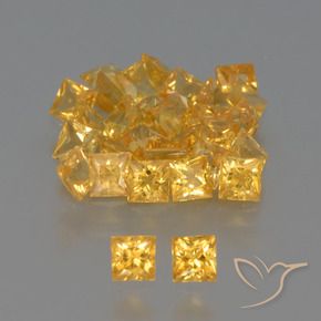 3.28캐럿 천연 미디엄 골든 사파이어 보석, 스퀘어, 2.5×2.4 mm, VVS-VS