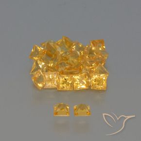 3.28캐럿 천연 미디엄 골든 사파이어 보석, 스퀘어, 2.5×2.4 mm, VVS-VS