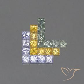 3.08캐럿 천연 다색 사파이어 보석, 정사각형, VVS-VS