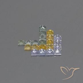 3.08캐럿 천연 다색 사파이어 보석, 정사각형, VVS-VS