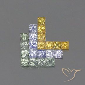 3.14캐럿 천연 다색 사파이어 보석, 정사각형, VVS-VS