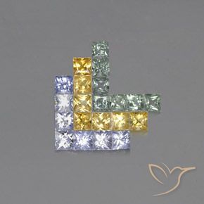 3.12캐럿 천연 다색 사파이어 보석, 정사각형, VVS-VS