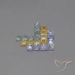 3.12캐럿 천연 다색 사파이어 보석, 정사각형, VVS-VS