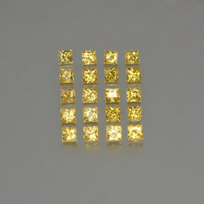 캐럿 천연 골든 옐로우 사파이어 보석, 스퀘어, 2.6×2.6 mm, VVS-VS