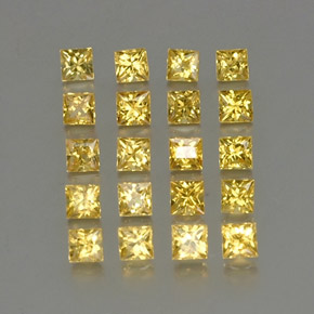 캐럿 천연 골든 옐로우 사파이어 보석, 스퀘어, 2.6×2.6 mm, VVS-VS