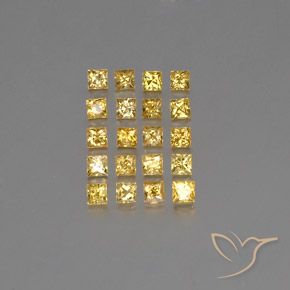 2.46캐럿 천연 골든 사파이어 보석, 스퀘어, 2.5×2.5 mm, VVS-VS