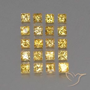 2.46캐럿 천연 골든 사파이어 보석, 스퀘어, 2.5×2.5 mm, VVS-VS