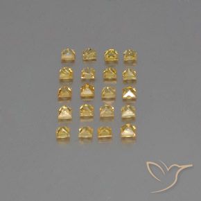 2.46캐럿 천연 골든 사파이어 보석, 스퀘어, 2.5×2.5 mm, VVS-VS