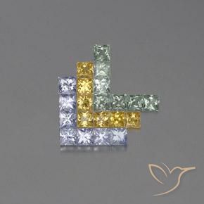 2.78캐럿 천연 다색 사파이어 보석, 정사각형, VVS-VS