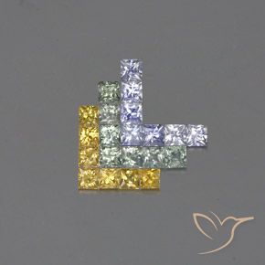 2.84캐럿 천연 다색 사파이어 보석, 정사각형, VVS-VS