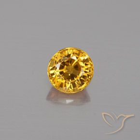 0.66ct 자연스러운 골든 사파이어, 둥근, VS