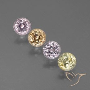 1.71캐럿 천연 다색 사파이어 보석, 둥근, VVS-VS