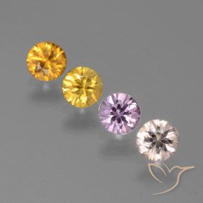 1.33캐럿 천연 다색 사파이어 보석, 둥근, VS