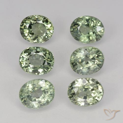 4.06캐럿 천연 Medium Light Green 사파이어 보석, 타원형, VVS-VS