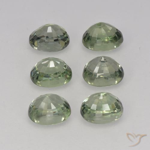 4.06캐럿 천연 Medium Light Green 사파이어 보석, 타원형, VVS-VS