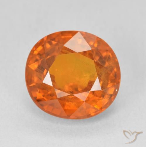 7.50ct 자연스러운 딥 오렌지 사파이어, 타원형, SI